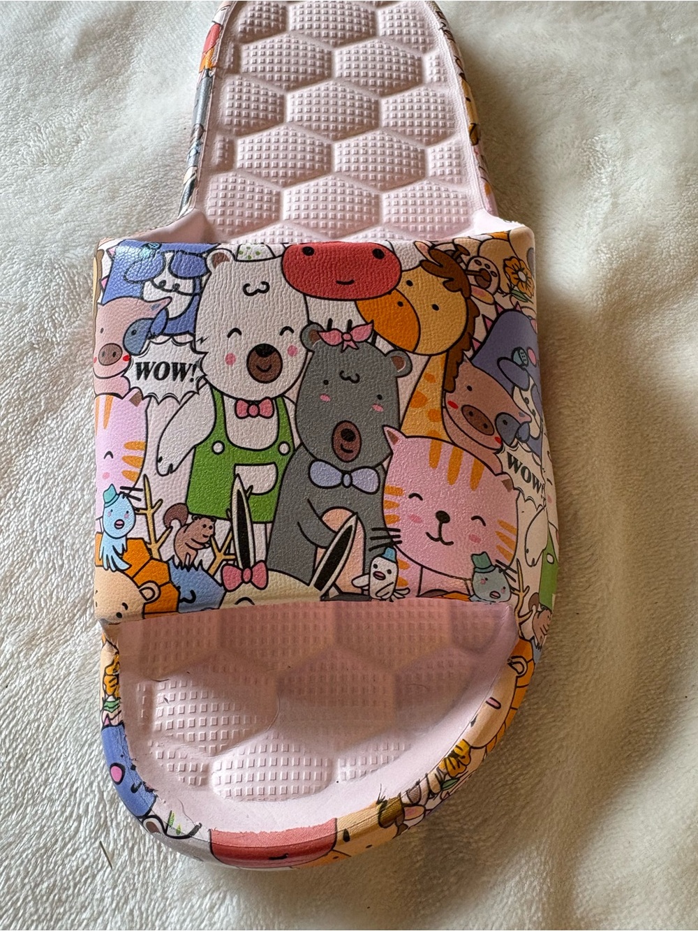 Women’s Pink Cartoon Animal Slide Slippers